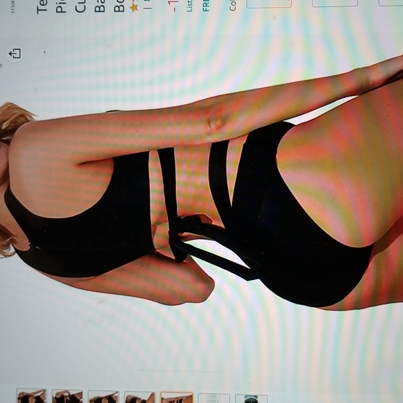 NWT TWO PIECE HIGH NECK BIKINI SET CUTOUT CRISS CROSS BANDAGE SWIM BATHING SUIT - Picture 7 of 14